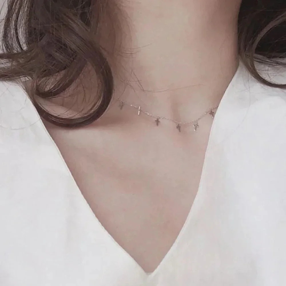 Dainty Sterling Silver Dangle Cross Necklace